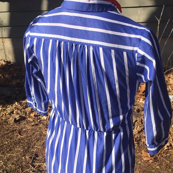 Retro striped midi dress button down Small - Picture 8 of 8